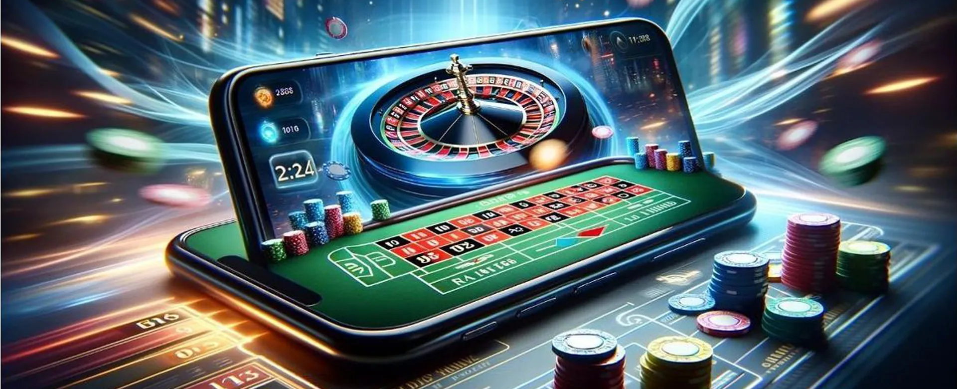 Dynamic background of an online casino featuring vibrant slot machines and card games, inviting users for 8k8 casino login PH